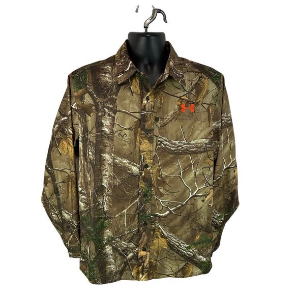 Under Armour Performance Field Shirt Size Medium Woodland Realtree Camo Hunting - Picture 1 of 13
